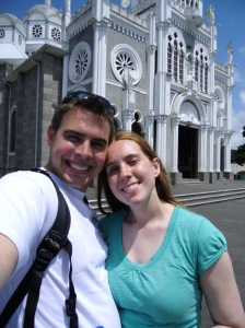 Philip and Rose in front of the basilica