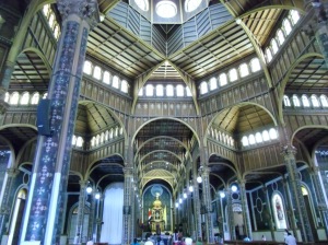 wood paneling inside the Basilica de Nuestra Senora de los Angeles in Cartago, Costa Rica