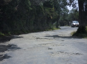 dirt road with potholes on Volcan Irazu